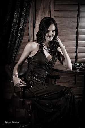 Crystal - Tall, dark dress, and gorgeous!