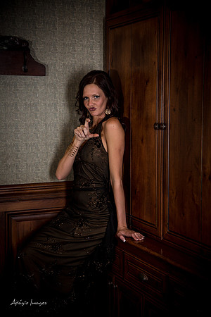 Crystal - Tall, dark dress, and gorgeous!