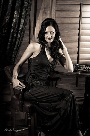 Crystal - Tall, dark dress, and gorgeous!