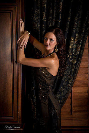 Crystal - Tall, dark dress, and gorgeous!